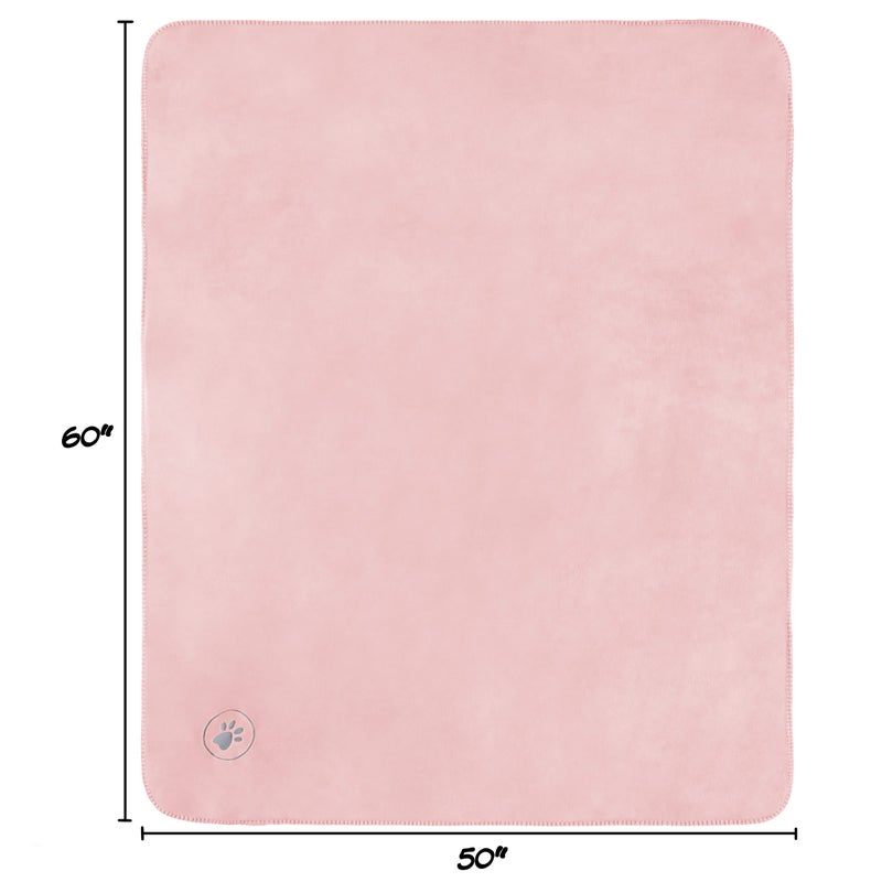 PETMAKER Waterproof Pet Blanket - 50x60-Inch Reversible Sherpa Fleece Throw Protects Couches, Cars, and Beds from Spills, Stains, and Fur by PETMAKER (Pink) - Image 3